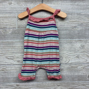 Bamboo Tank Romper Stripes Ruffle Trim 6-12M *