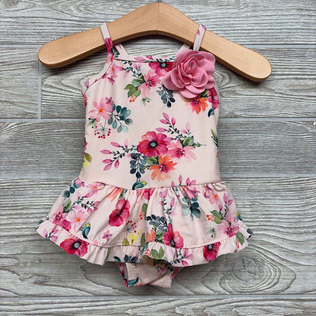 LS Swimsuit Fruit Ruffle Trim 6M