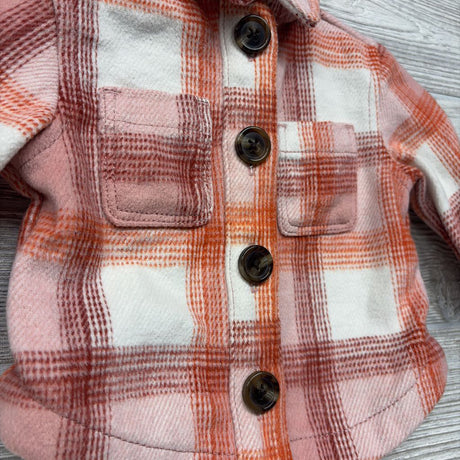 Plaid Button Up Shacket 0-3M