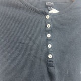 LS Ribbed Henley Shirt Lettuce Trim 10-12