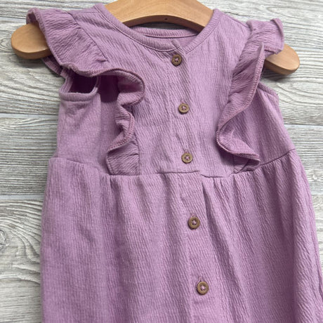 Textured Flutter Sleeve Button Up Outfit 12M