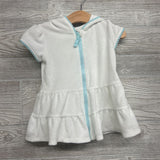 Terry Swim Cover Up W/ Hood Pom Trim 18M