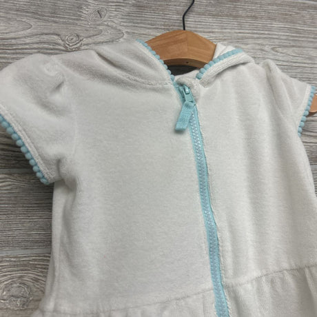 Terry Swim Cover Up W/ Hood Pom Trim 18M