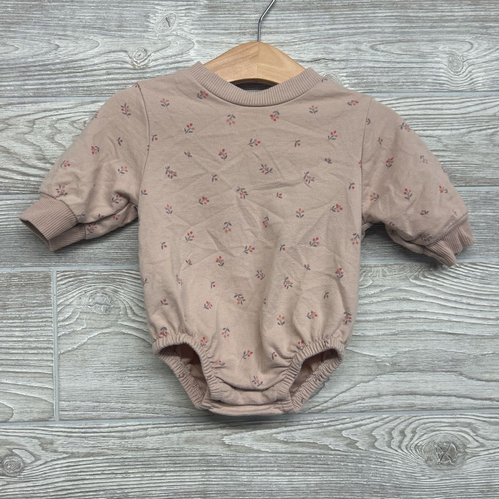 Crewneck Romper Flowers 0-3M