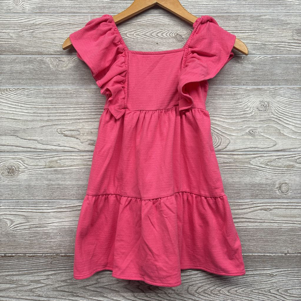 Textured Flutter Sleeve Dress 6-7