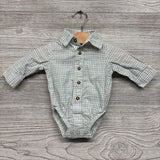 LS Plaid Button Up Bodysuit NB