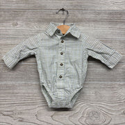 LS Plaid Button Up Bodysuit NB