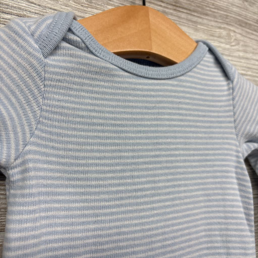 LS PJ Gown Stripes NB