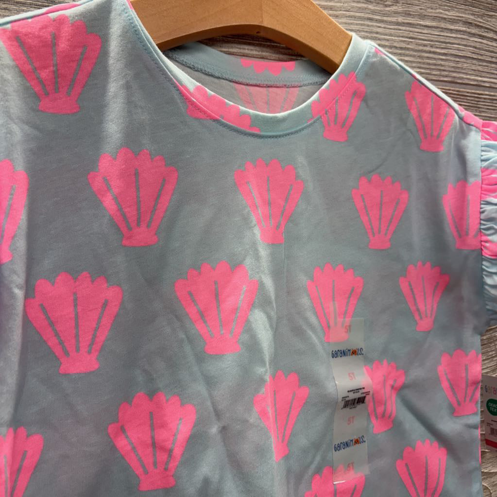NEW Flutter Sleeve Shirt Seashells 5T