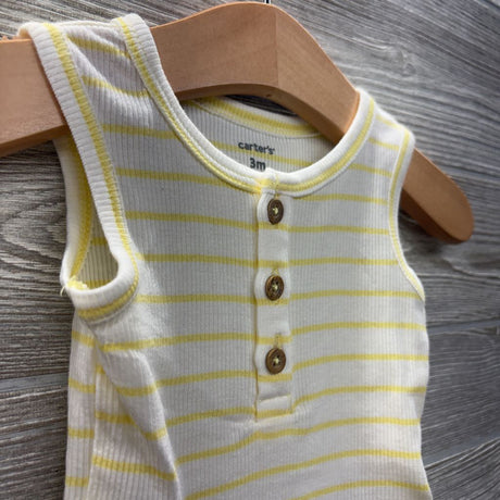 Ribbed Tank Henley Bodysuit Stripes 3M