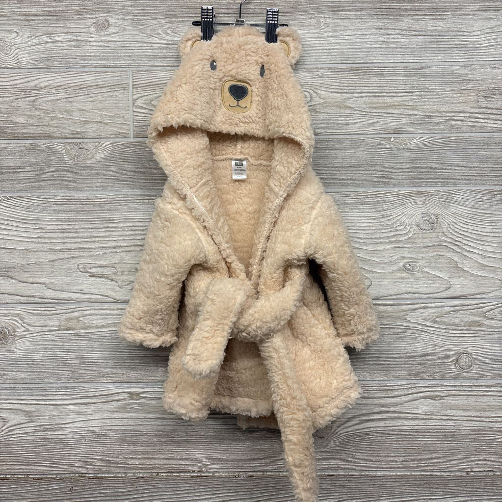 Plush Bath Robe W/ Bear Hood 0-9M