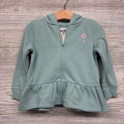 Full Zip Hoodie Embroidered Flowers 2T
