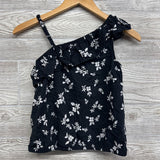 Side Strap Ruffle Shirt Flowers 10-12