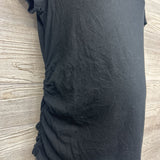 Rouched V Neck Shirt Solid Large