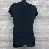 Rouched V Neck Shirt Solid Large