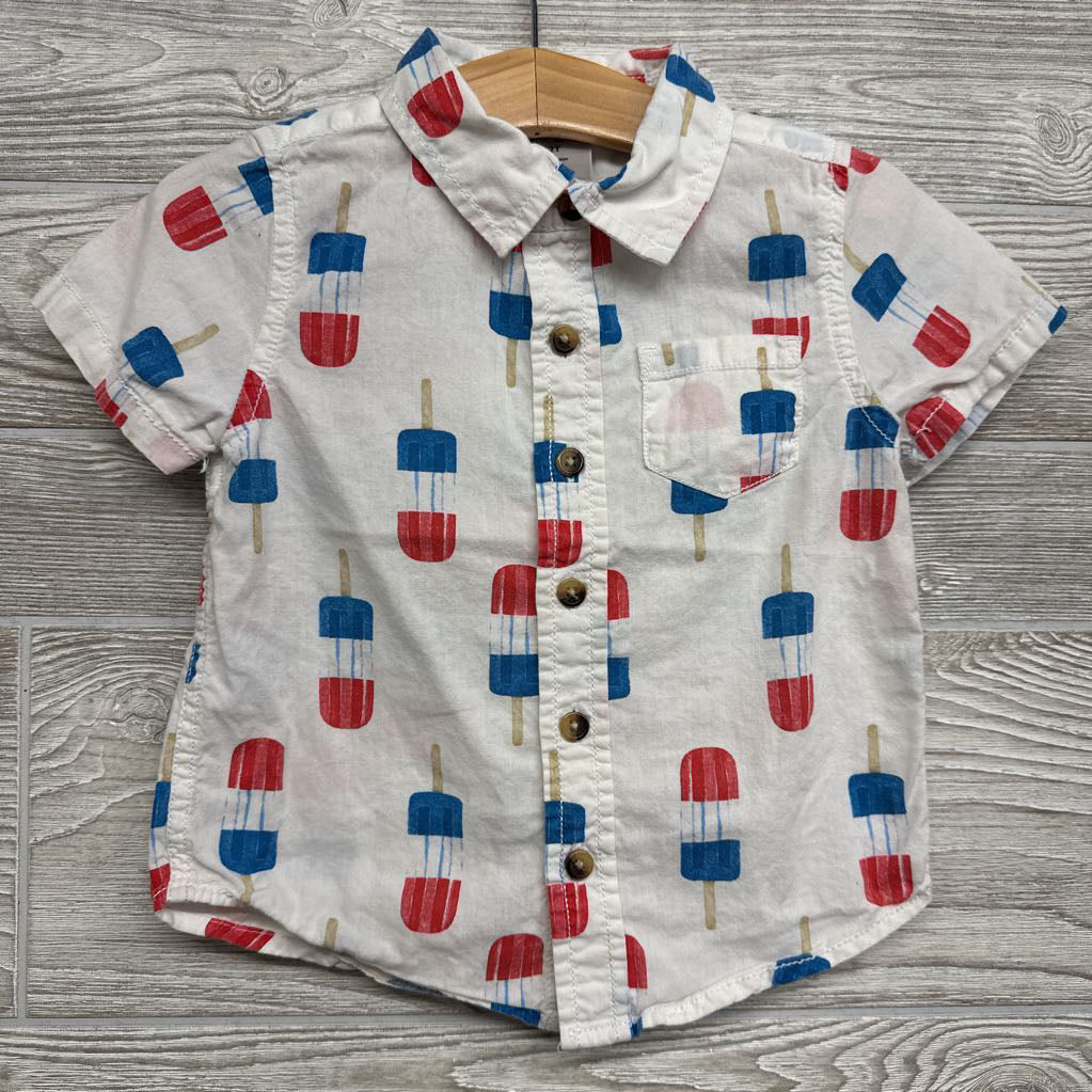 Button Up SS Shirt Bomb Pops 2t