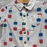 Button Up SS Shirt Bomb Pops 2t