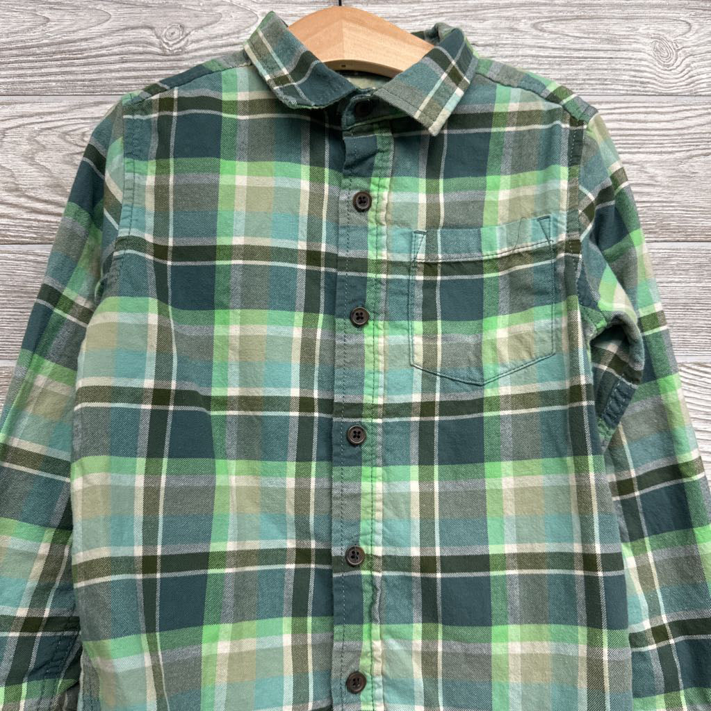 Flannel Button Up Plaid Shirt 4-5