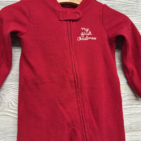 Waffle Knit Sleeper My First Christmas 3M