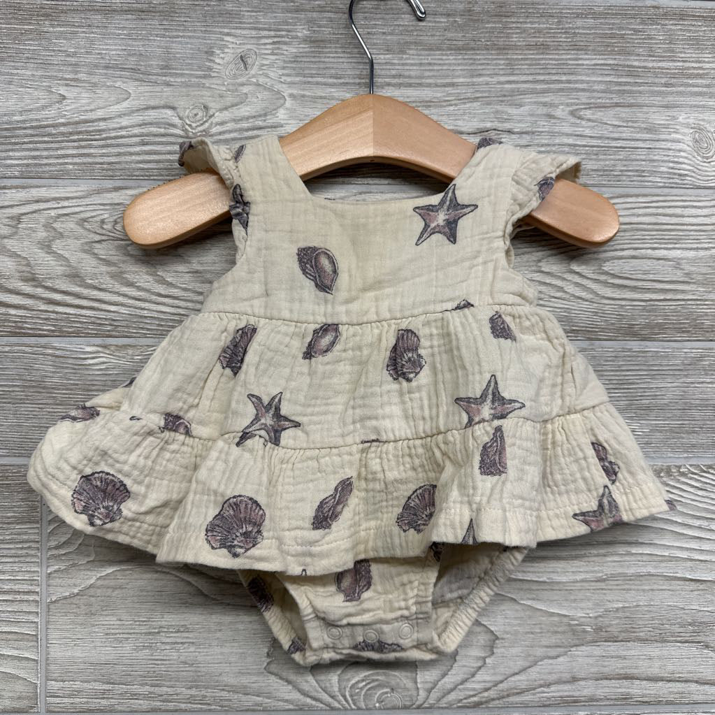 Muslin Tiered Sundress Sea Shells 0-3M
