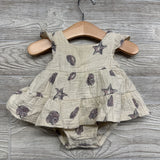 Muslin Tiered Sundress Sea Shells 0-3M
