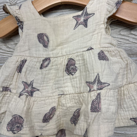 Muslin Tiered Sundress Sea Shells 0-3M