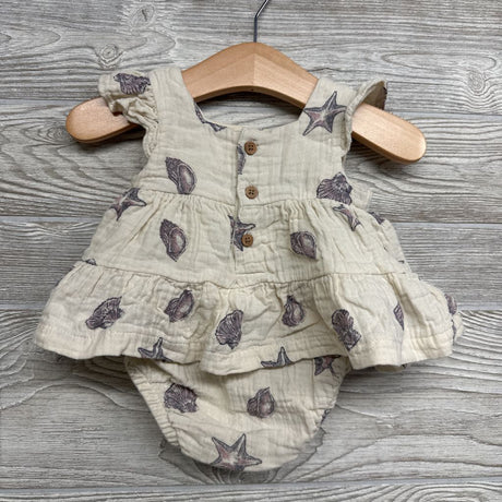 Muslin Tiered Sundress Sea Shells 0-3M