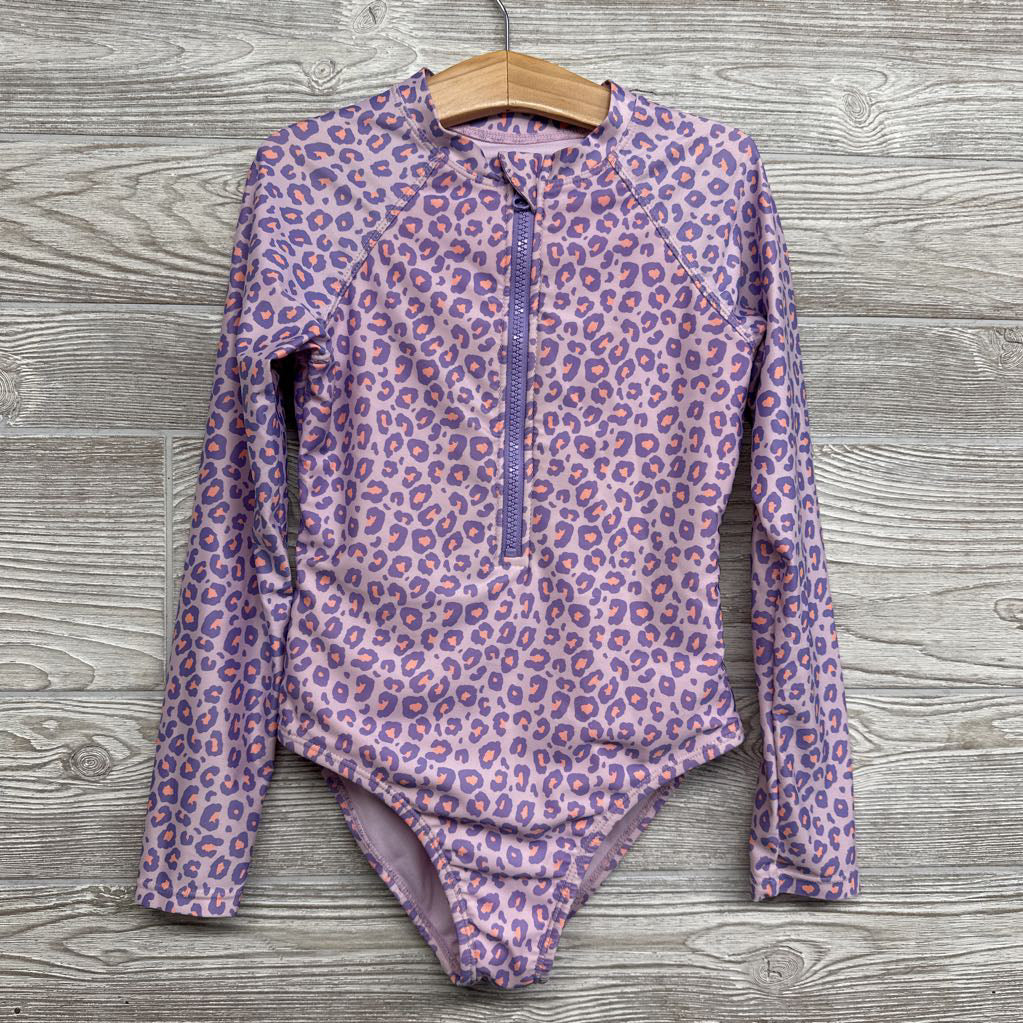 1/4 Zip Swimsuit Animal Print 7-8