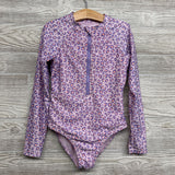1/4 Zip Swimsuit Animal Print 7-8