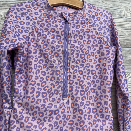 1/4 Zip Swimsuit Animal Print 7-8