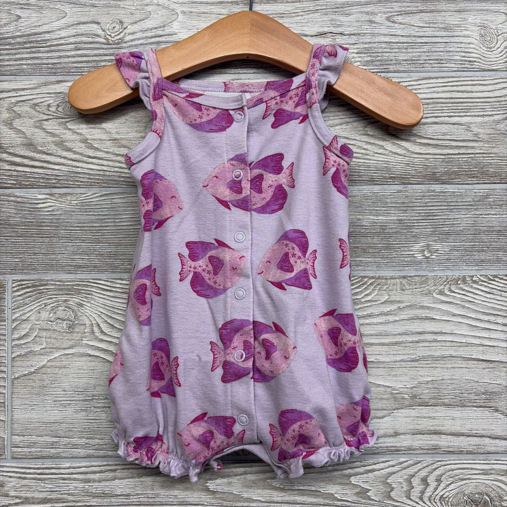 Button Up Romper Fish 0-3M