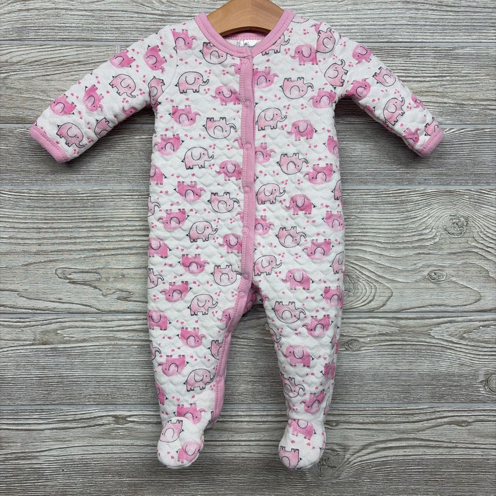 Quilted Snap Up Outfit Elephants 3-6M