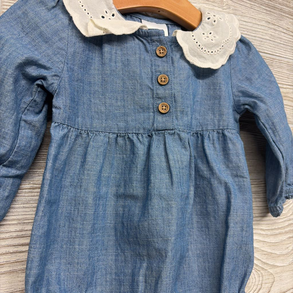 Bodsyuit Eyelet Scallop Neckline 12M