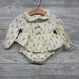 Muslin LS Bodysuit Flowers 18M