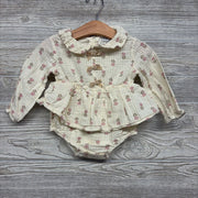Muslin LS Bodysuit Flowers 18M