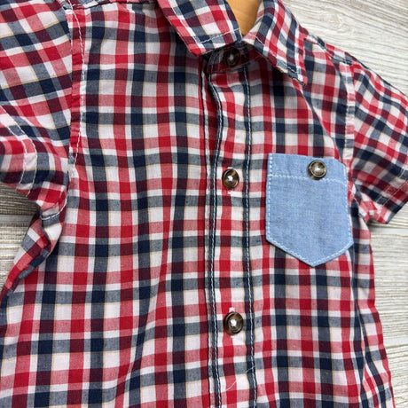 Gingham Plaid SS Bodysuit 6-9M