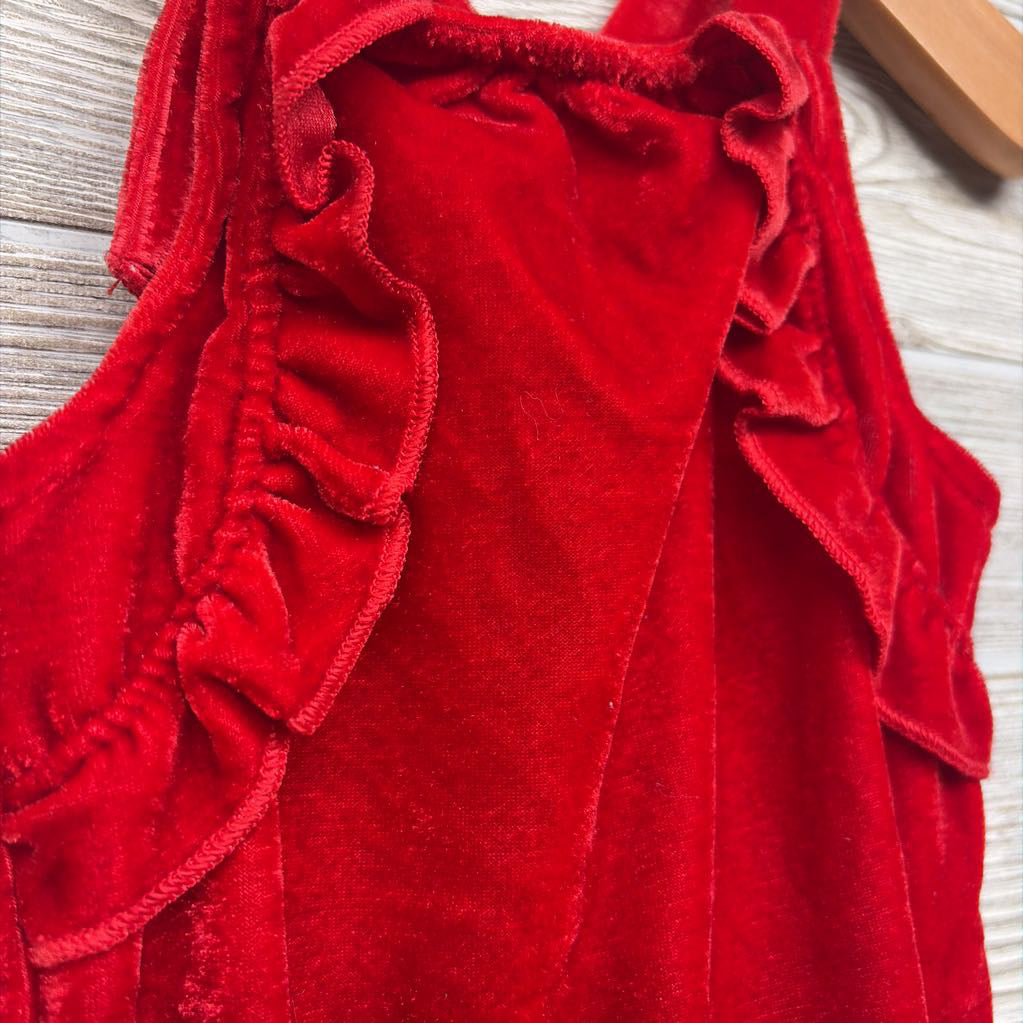 Velour Overalls Ruffles 3-6M