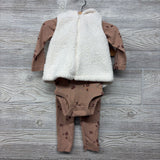 Animal Print Bodysuit, Pants & Fleece Vest 12M