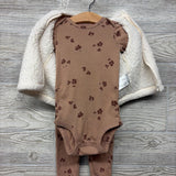 Animal Print Bodysuit, Pants & Fleece Vest 12M