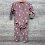 Ribbed Bodysuit Rabbits & Pants 18M