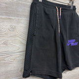 French Terry Drawstring Shorts Mesh Side Stripe 10-12