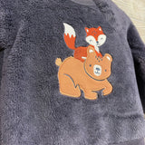 2 Pc Outfit Plush Crewneck Fox & Bear 12M