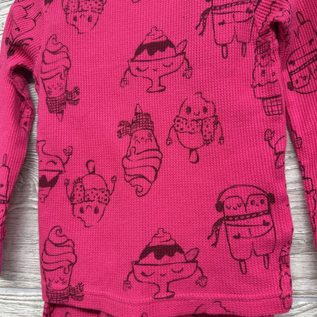 2 Pc LS Waffle Knit PJs Ice Cream Sundaes 3T