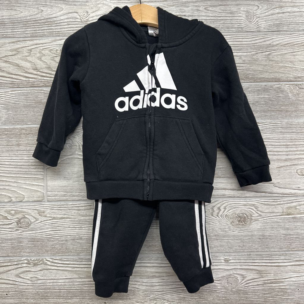 Full Zip Hoodie Logo & Jogger Sweatpants 3 Stripes 18M