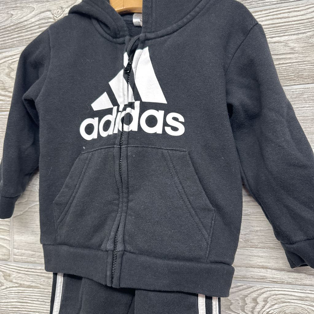 Full Zip Hoodie Logo & Jogger Sweatpants 3 Stripes 18M