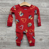 2 Pc LS PJs Hearts 18M