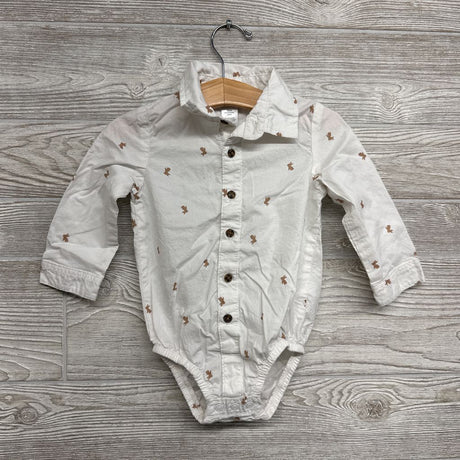 LS Button Up Bodysuit Bunnies & Pants W/ Bowtie 18M