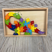 Alphabet Animal Wood Puzzle Dinosaur