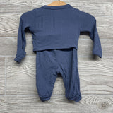 LS Ribbed Side Snap Shirt & Footed Pants NB