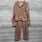 2 Pc LS Button Up PJs Animal Print 10-12